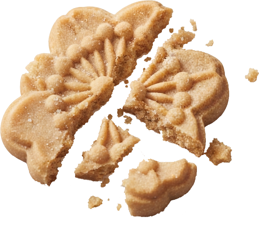 Chocolate Chip cookie broken in half